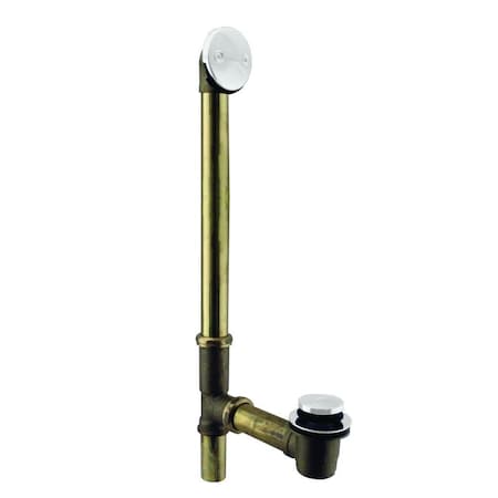 Westbrass Tip Toe Bath Waste, 22" Make-Up, 20 Ga. Tubing in Powdercoated White D326-20G-50(7931820-50)